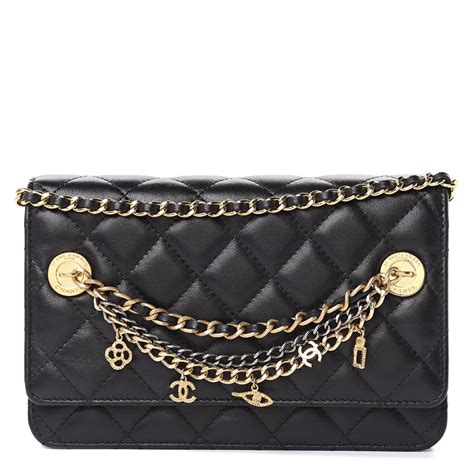 wallet on chain chanel lambskin|fashionphile Chanel lambskin wallet.